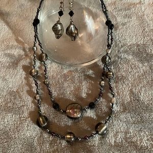 Murano Glass Necklace and Earring Set